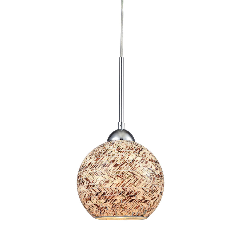 Crosshatch - Mini Pendant - Polished Chrome
