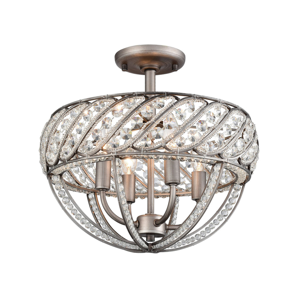 Bradington - Semi Flush Mount - Weathered Zinc