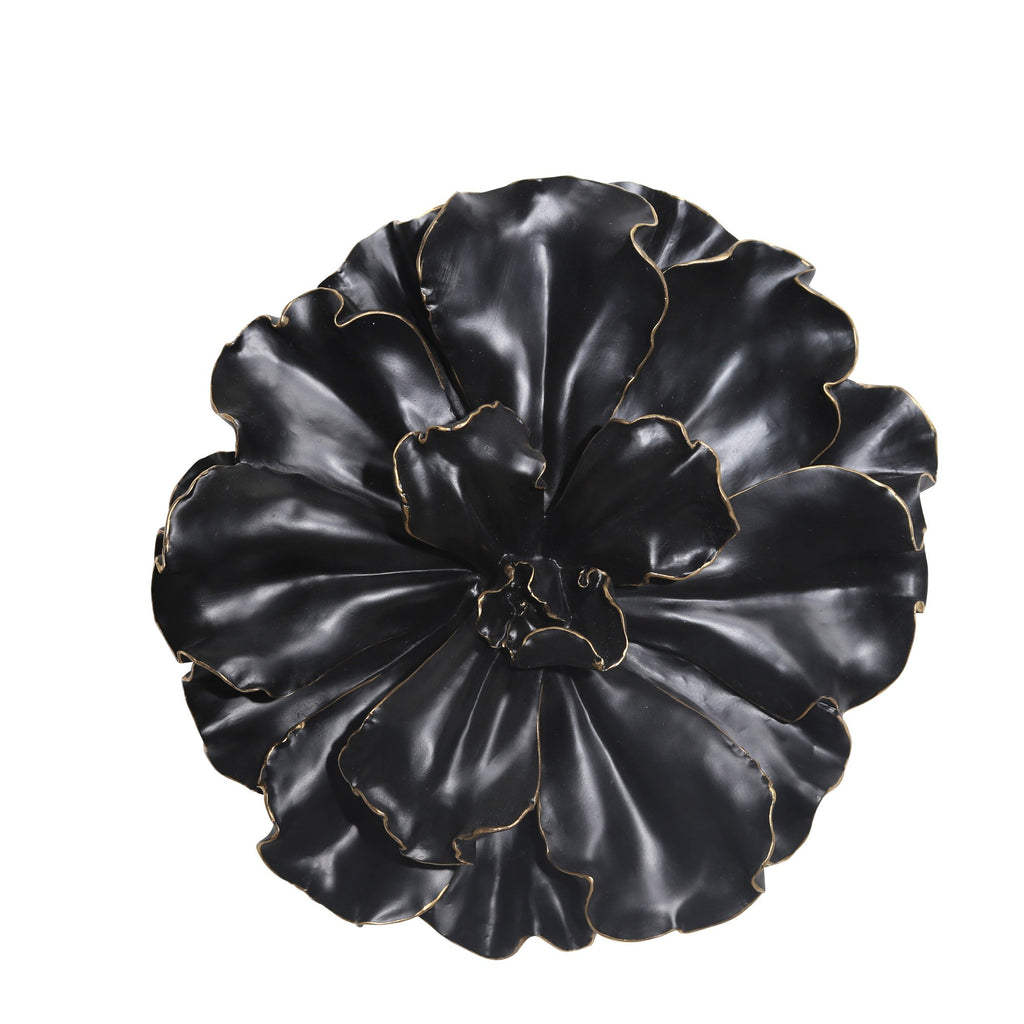 Black/Gold Wall Flower, 15.5"