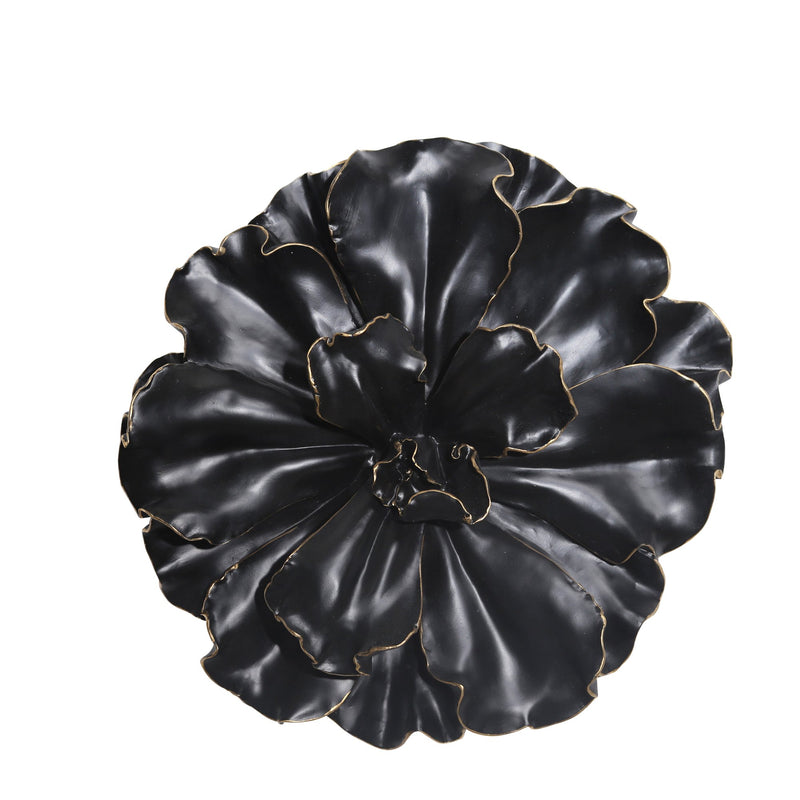 Black/Gold Wall Flower, 15.5"