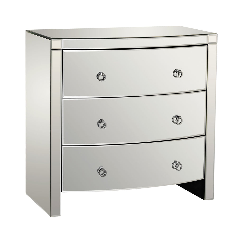 1114-162 Bow Front 3-Drawer Mirror Chest - Free Shipping! Chest - RauFurniture.com