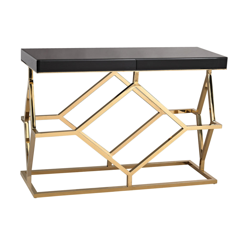 1114-169 Deco Console Table In Black And Gold - Free Shipping! Desk - RauFurniture.com