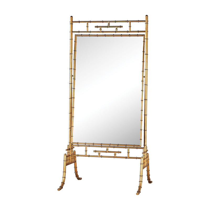 1114-190 Brunei Antique Gold 70-Inch Metal and Glass Standing Mirror - Free Shipping! Mirror - RauFurniture.com