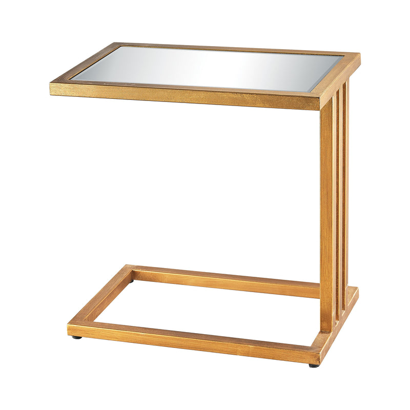 1114-199 Andy Side Table In Gold Leaf And Clear Mirror - Free Shipping! Table - RauFurniture.com