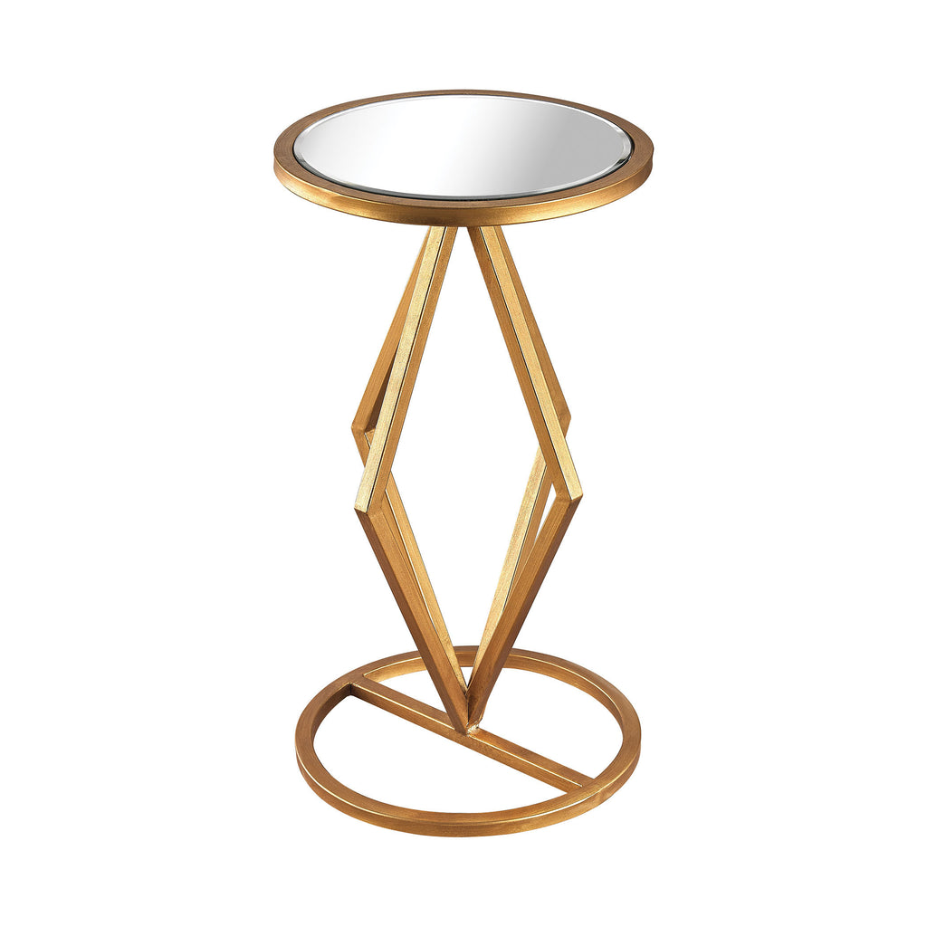 1114-207 Vanguard Side Table In Gold Leaf And Clear Mirror - Free Shipping! Table - RauFurniture.com