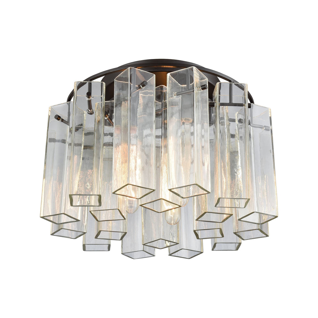 Cubic Glass - Semi Flush Mount - Oil Rubbed Bronze