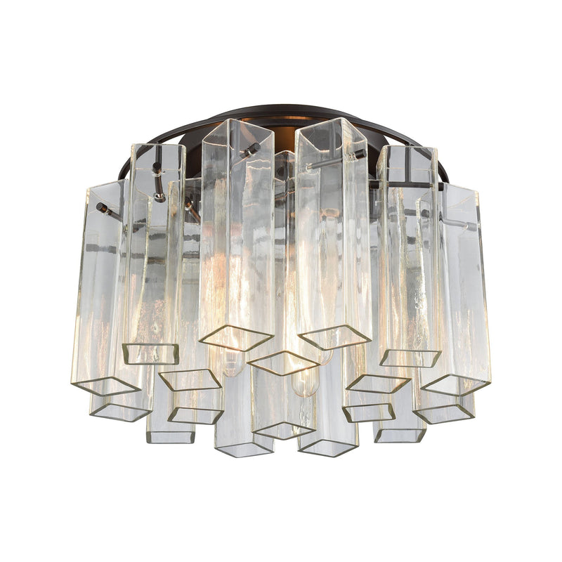 Cubic Glass - Semi Flush Mount - Oil Rubbed Bronze