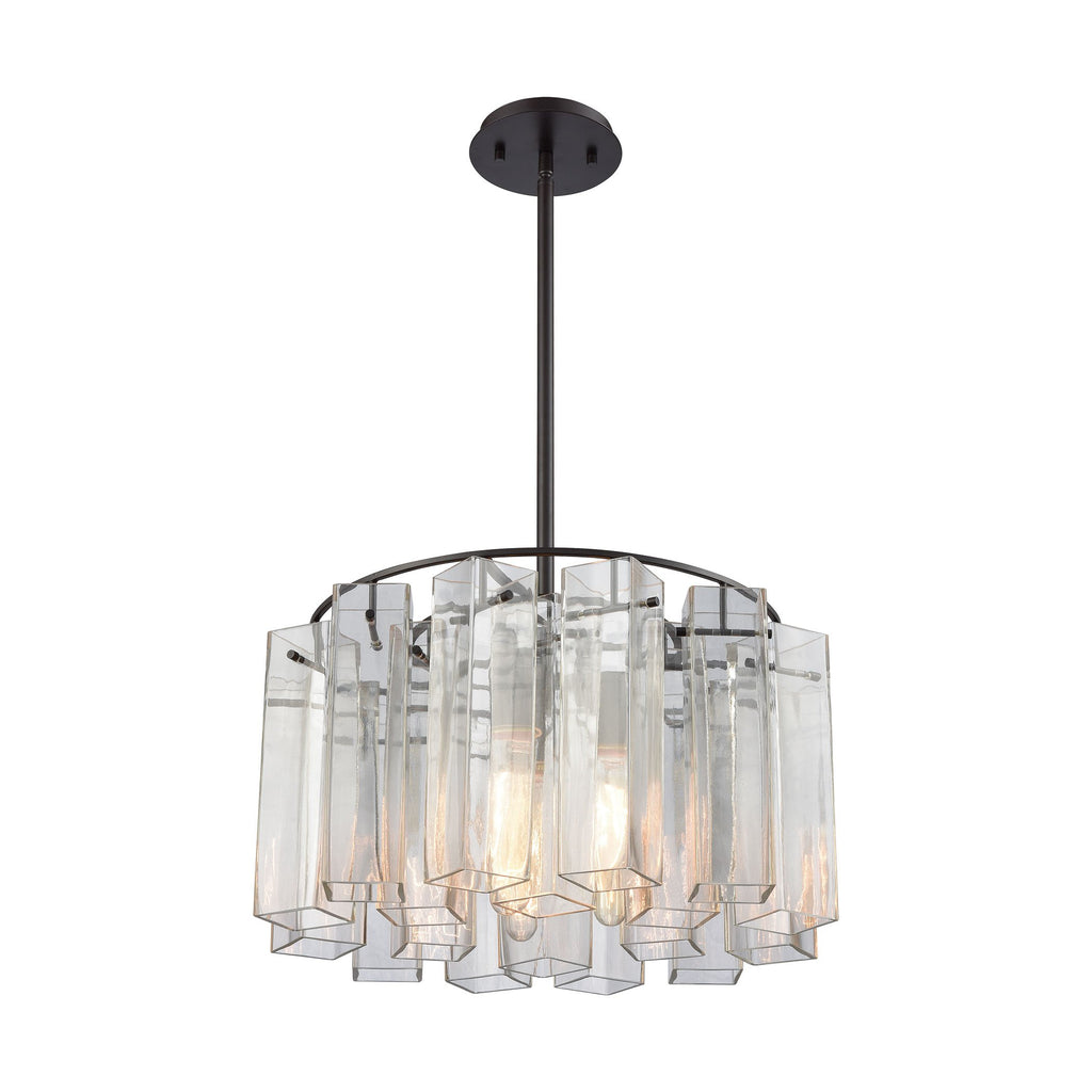 Cubic Glass - Chandelier - Oil Rubbed Bronze