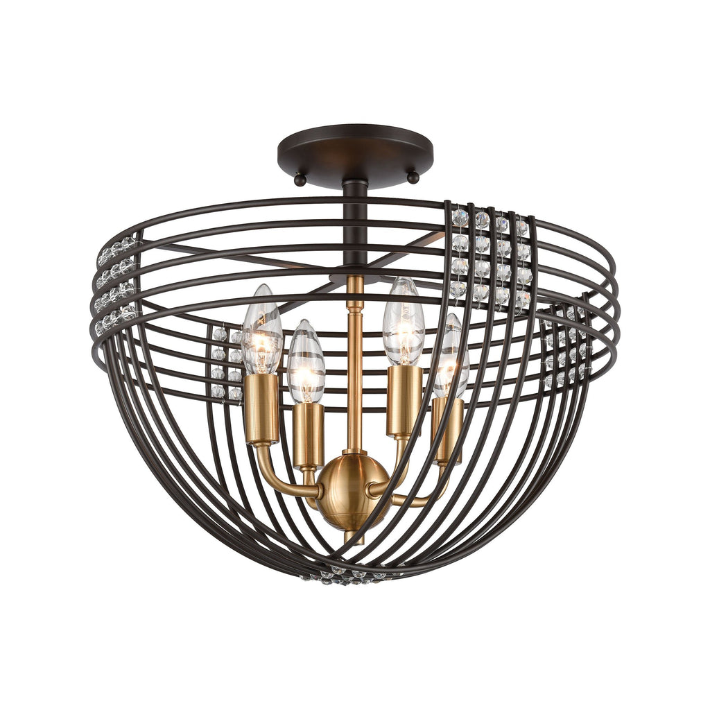Concentric - Semi Flush Mount - Oil Rubbed Bronze, Satin Brass, Satin Brass