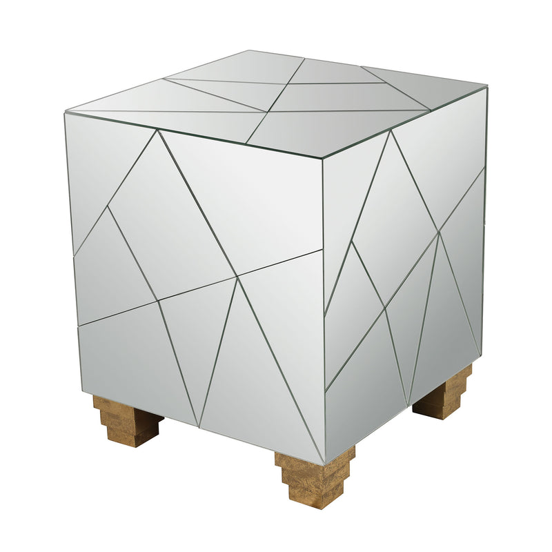 114-124 Mirrored Mosaic Cube Foot Stool - Free Shipping! Stool - RauFurniture.com