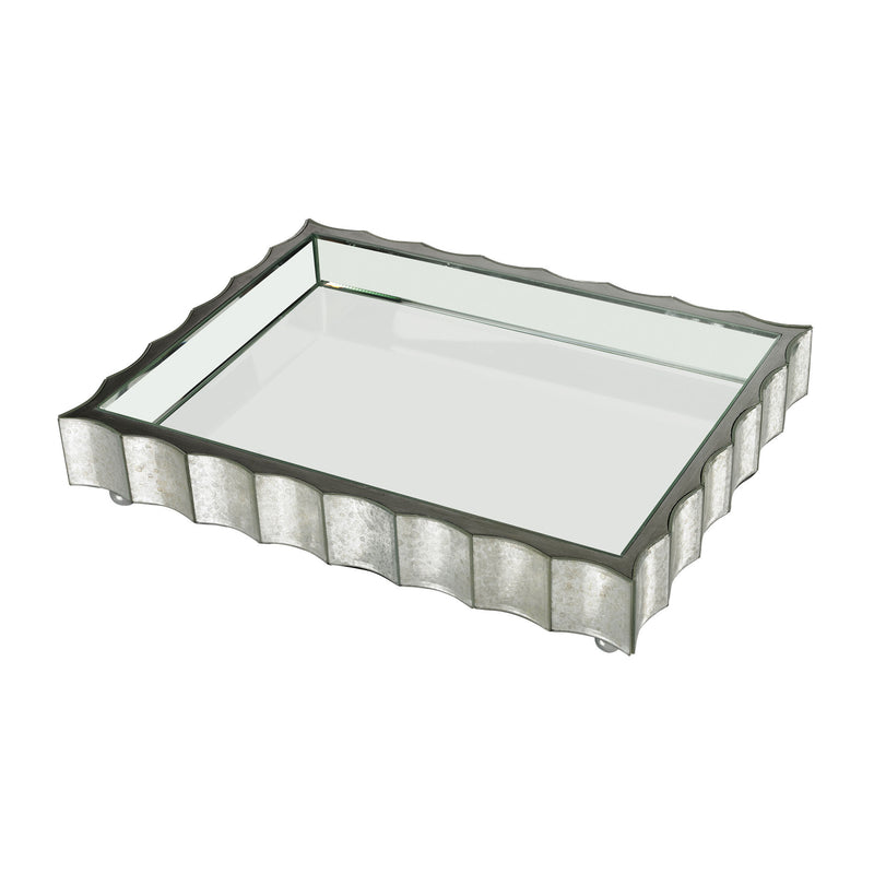 114-127 Large Scalloped Edge Mirror Tray - Free Shipping! Tray - RauFurniture.com