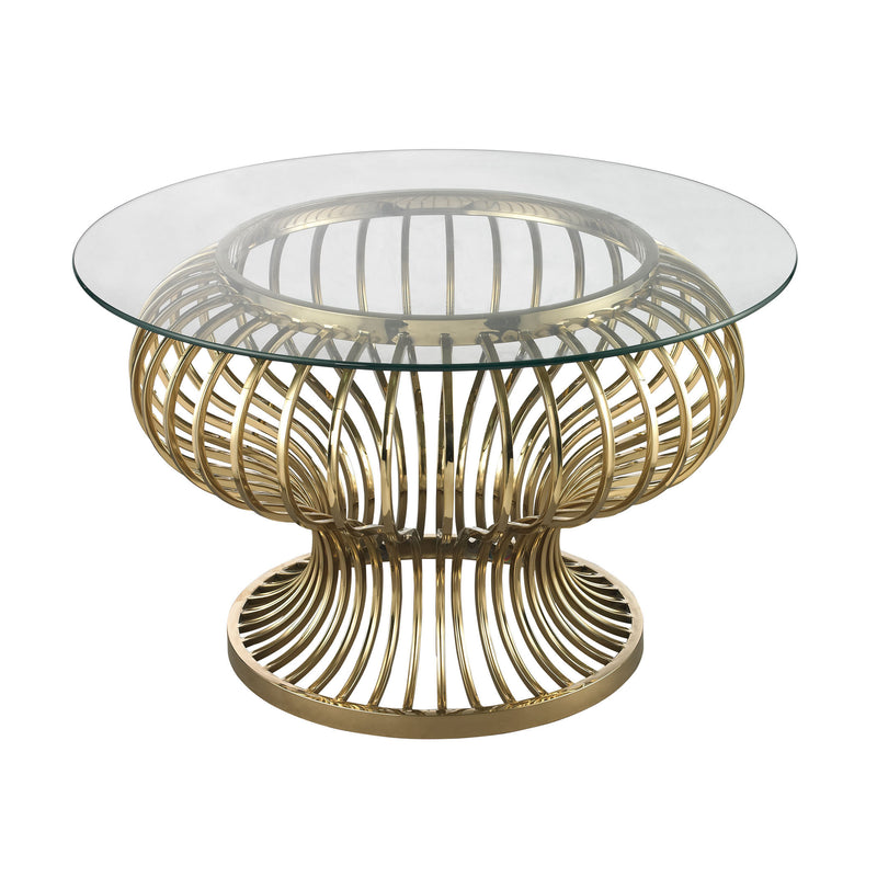 114-137 Undulating Gold Rod Coffee Table - Free Shipping! Table - RauFurniture.com
