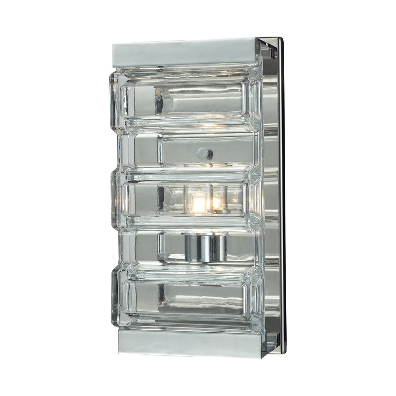 Corrugated Glass - Vanity Light - Polished Chrome