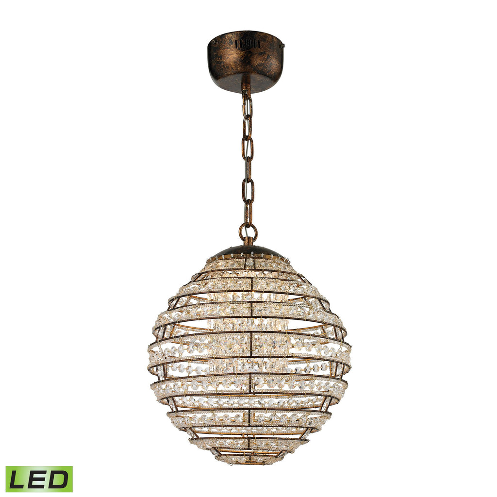 Crystal Sphere - Chandelier - Spanish Bronze
