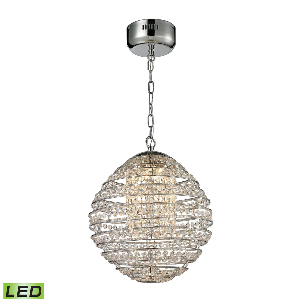 Crystal Sphere - Chandelier - Polished Chrome