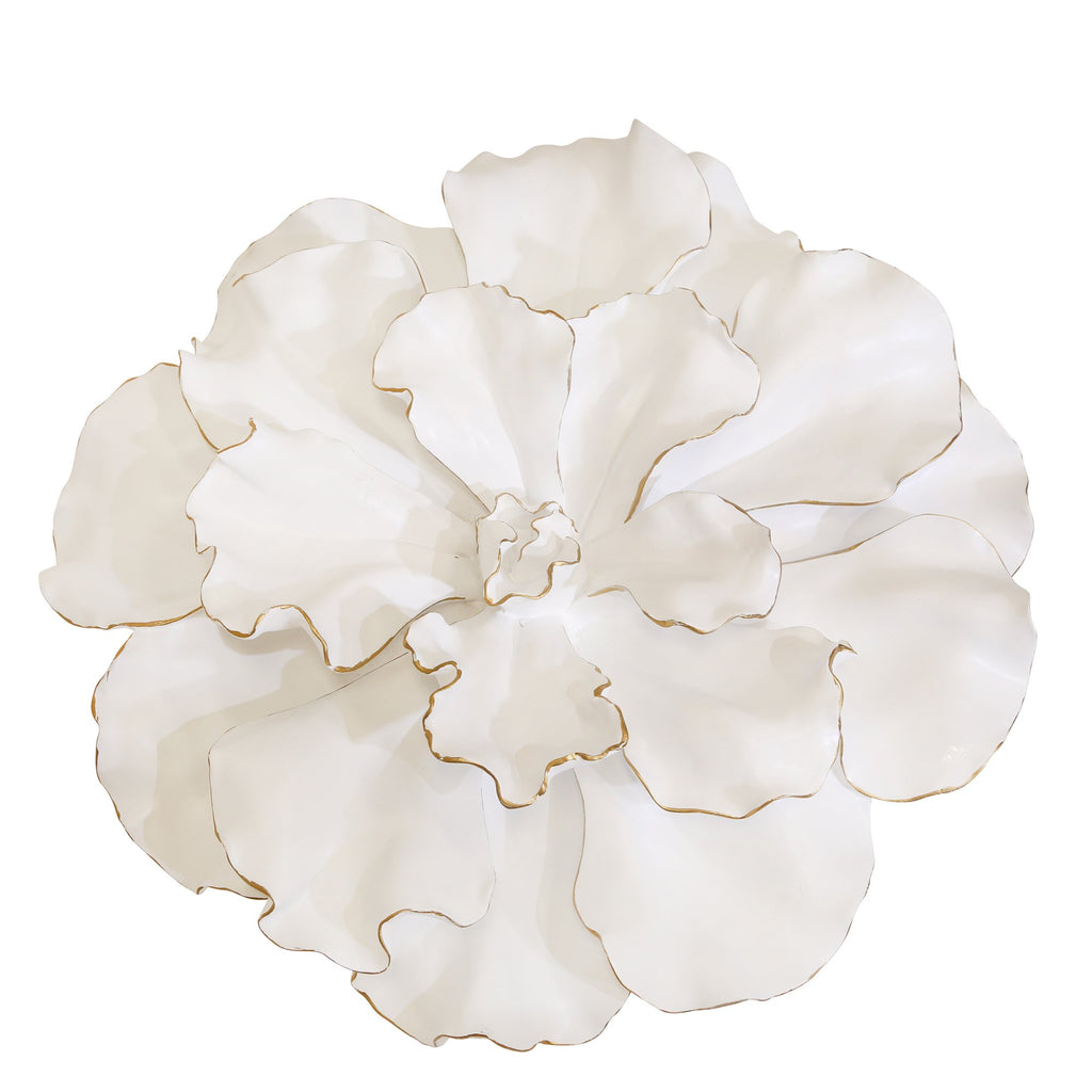 White/Gold Wall Flower 15.5"
