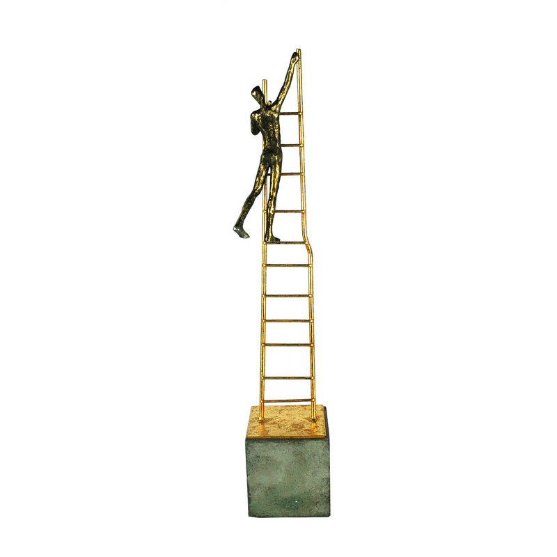 Gold Ladder Sculpture, Climbing Man