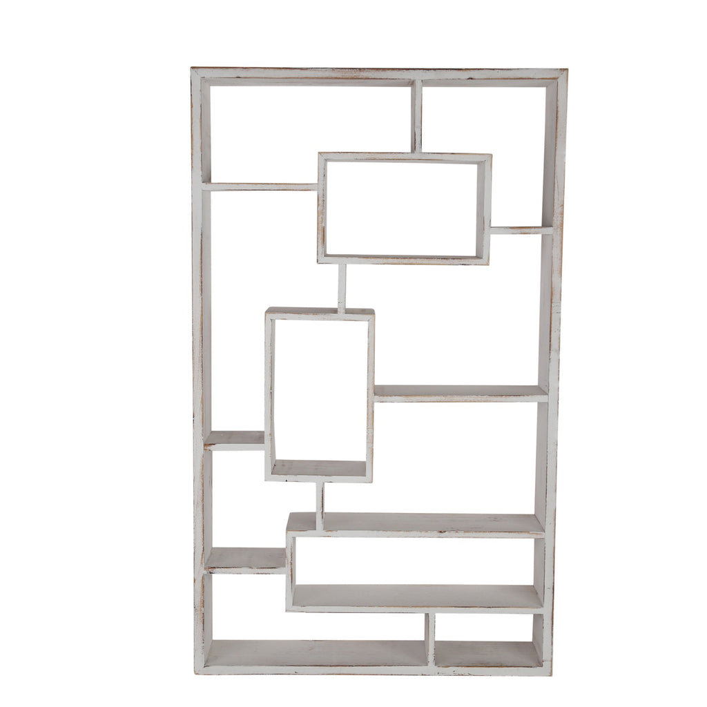 Wooden Multi Tier Wall Shelf,Whitewash