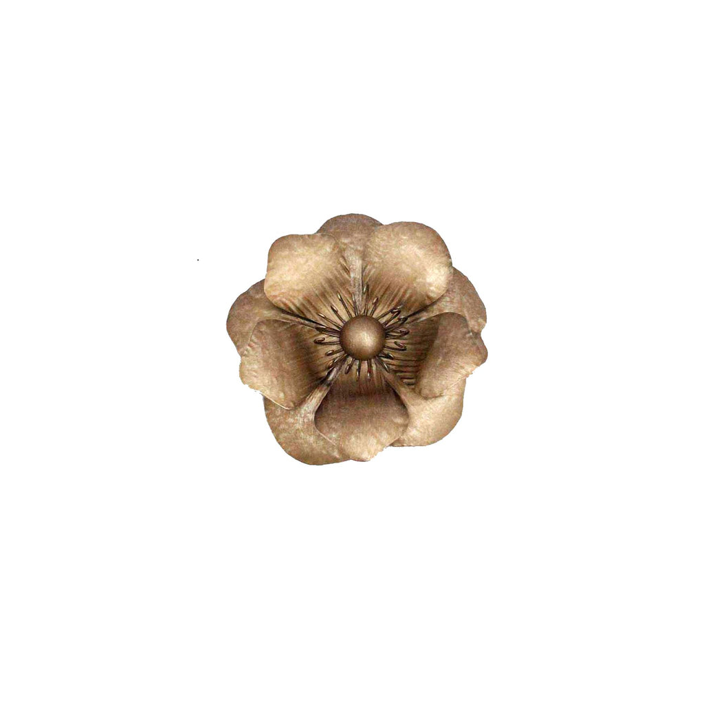 Gold Metal Poppy Wall Flower Wb 7.75" Ds