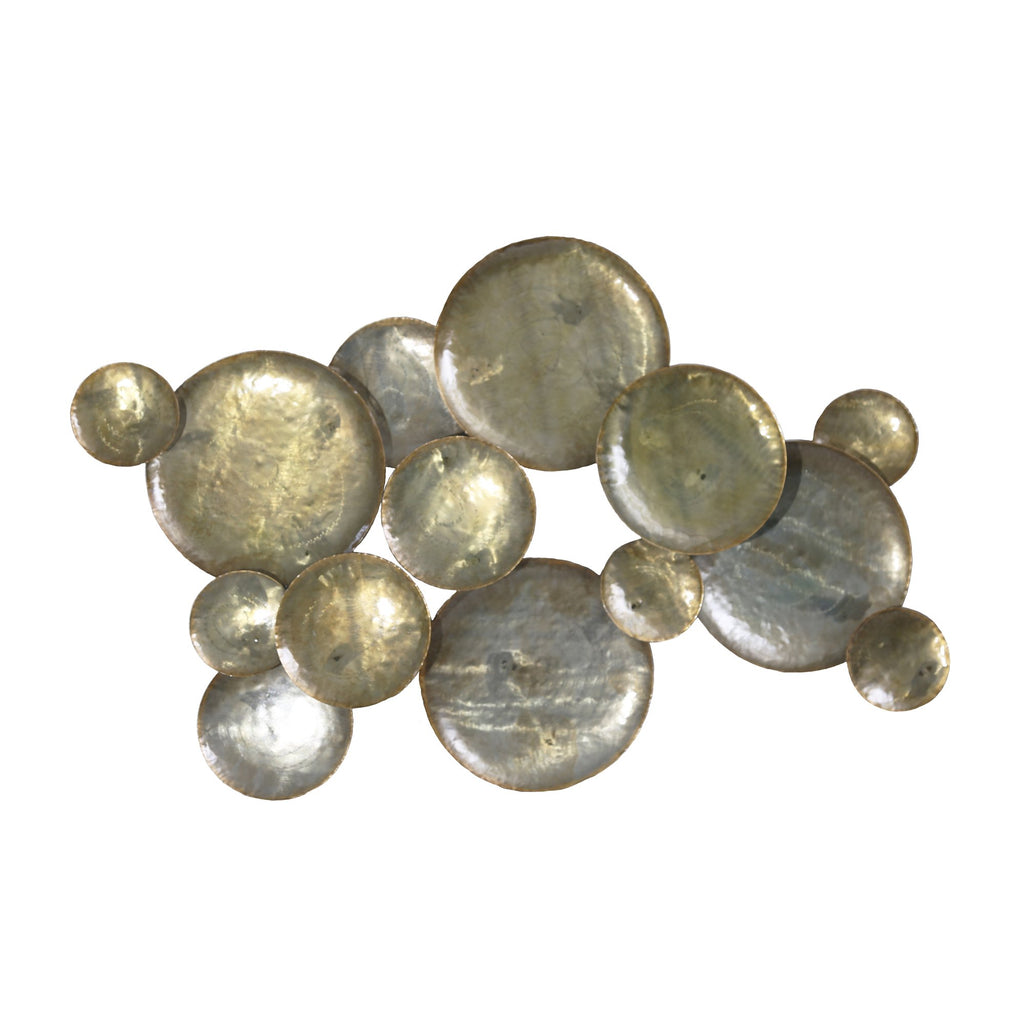 Metal Circles Wall Decor, Gold, Wb