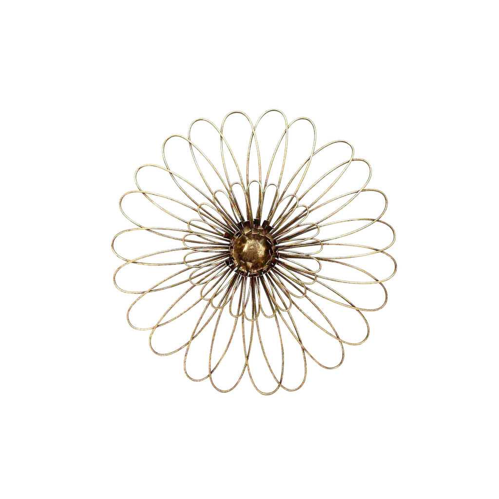 Gold Metal Daisy Wall Flower Wb 16"