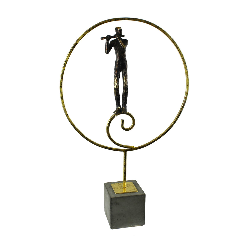Metal Flute Musician On Stand, Kd