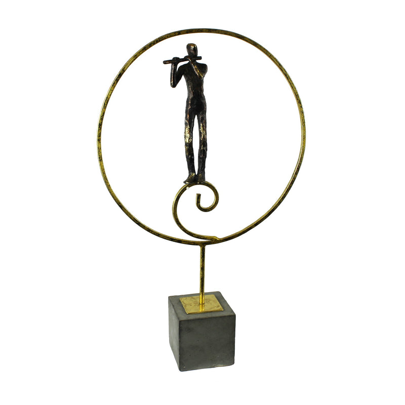 Metal Flute Musician On Stand, Kd