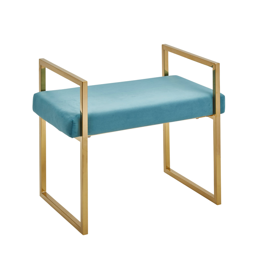 Velveteen Bench, Gold/Teal