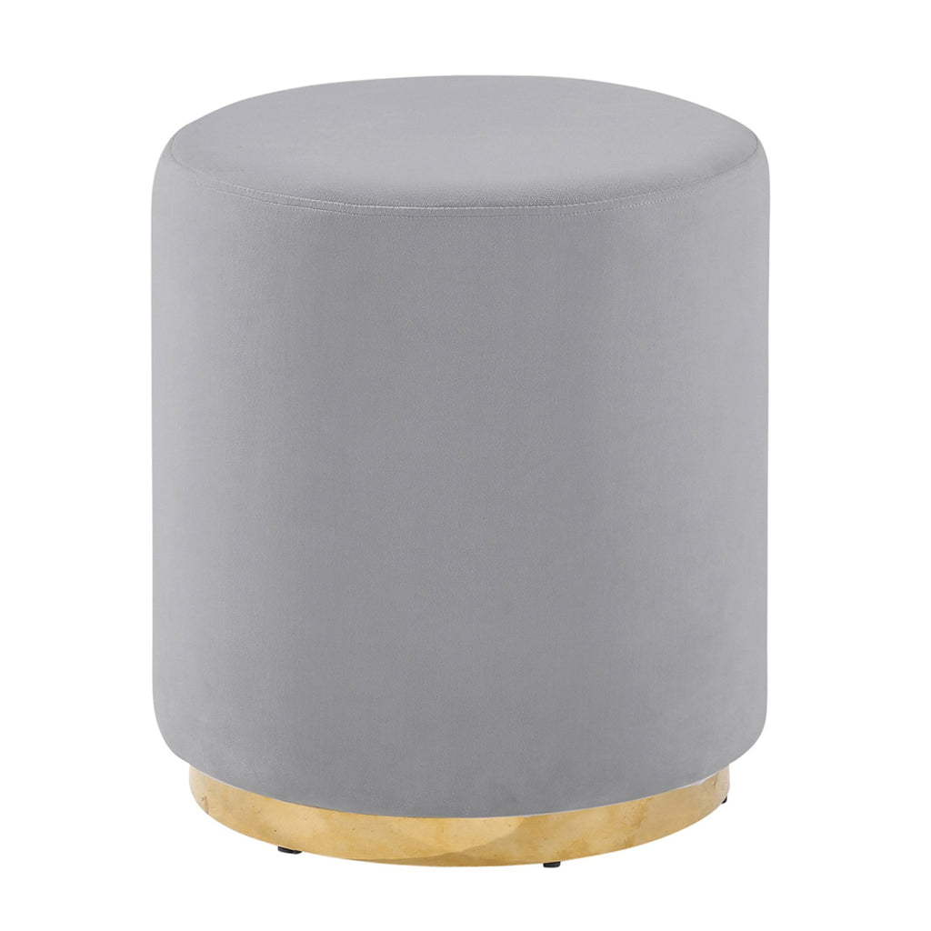 Gray/Gold Velveteen Stool