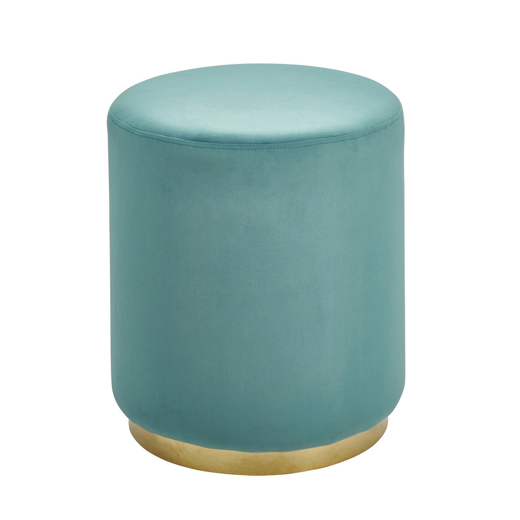 Velveteen Stool, Gold/Teal