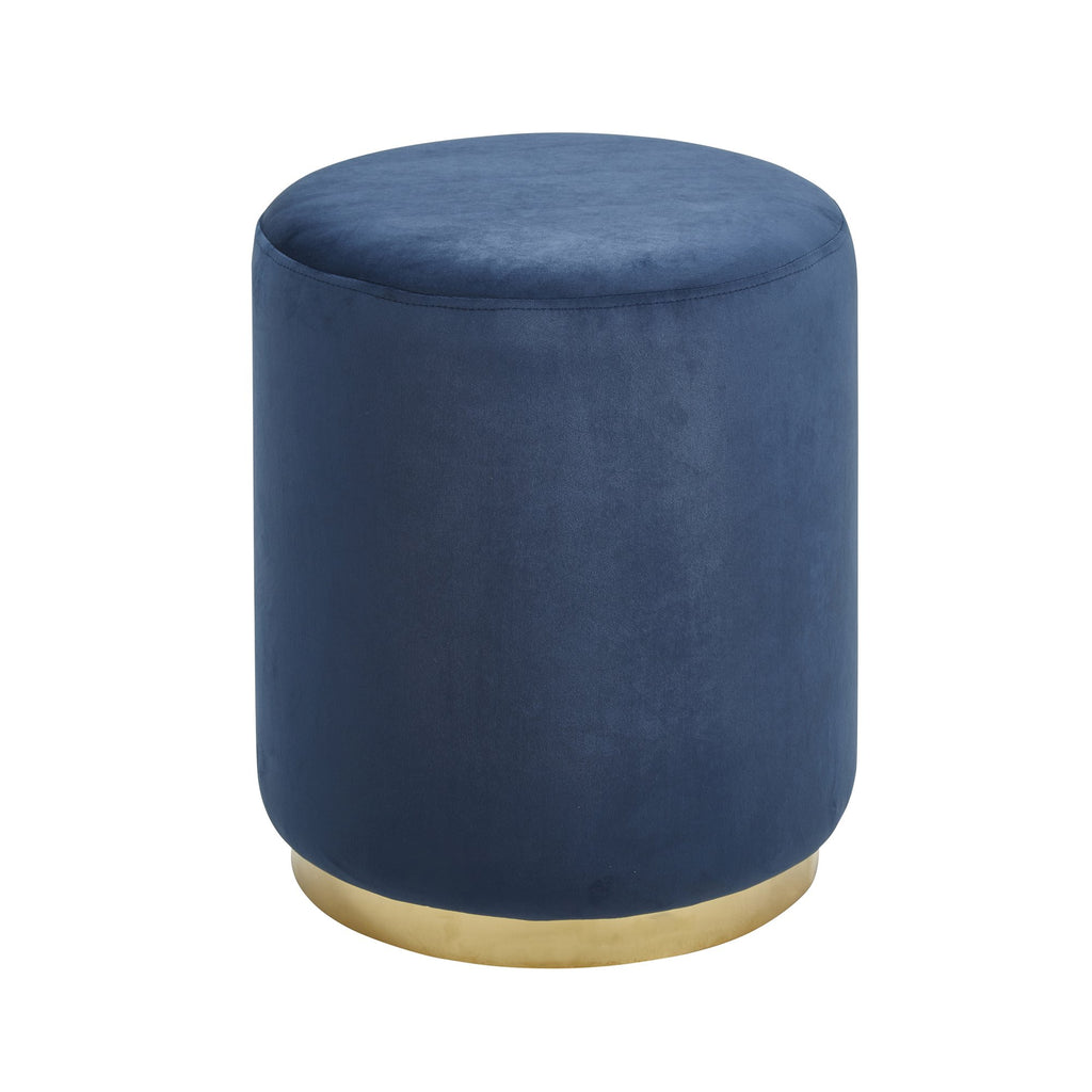 Velveteen Stool, Gold/Blue