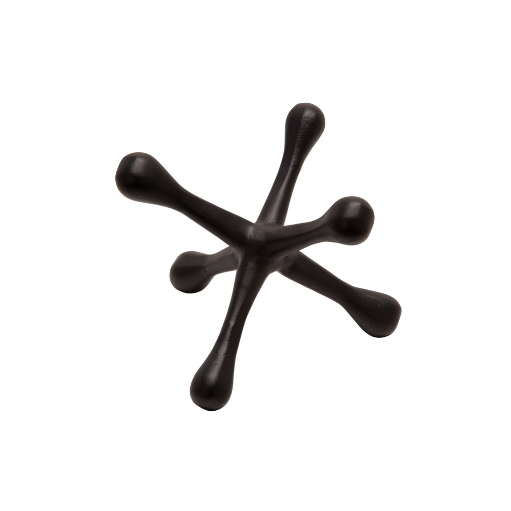 Black Metal Jacks Sculpture, 8"