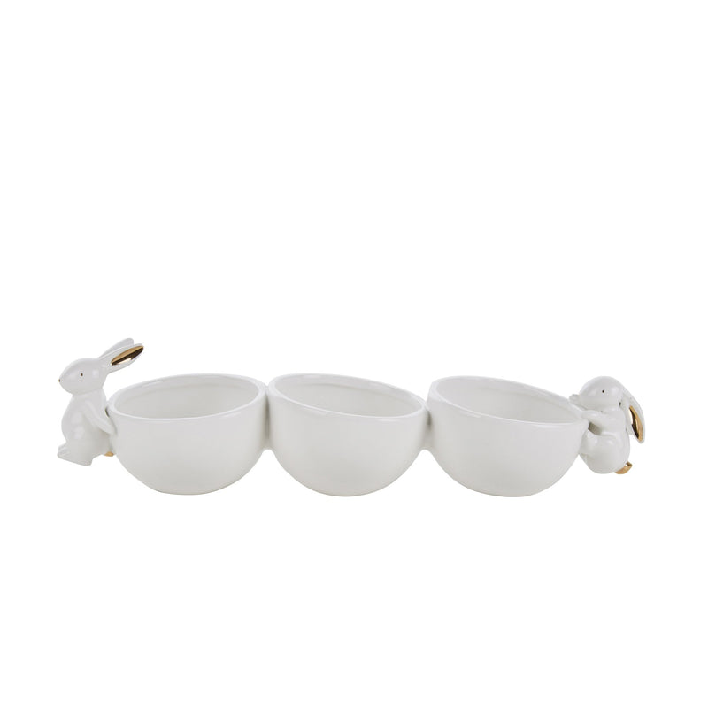 White/Gold Dolomite Bunnies W/Bowls