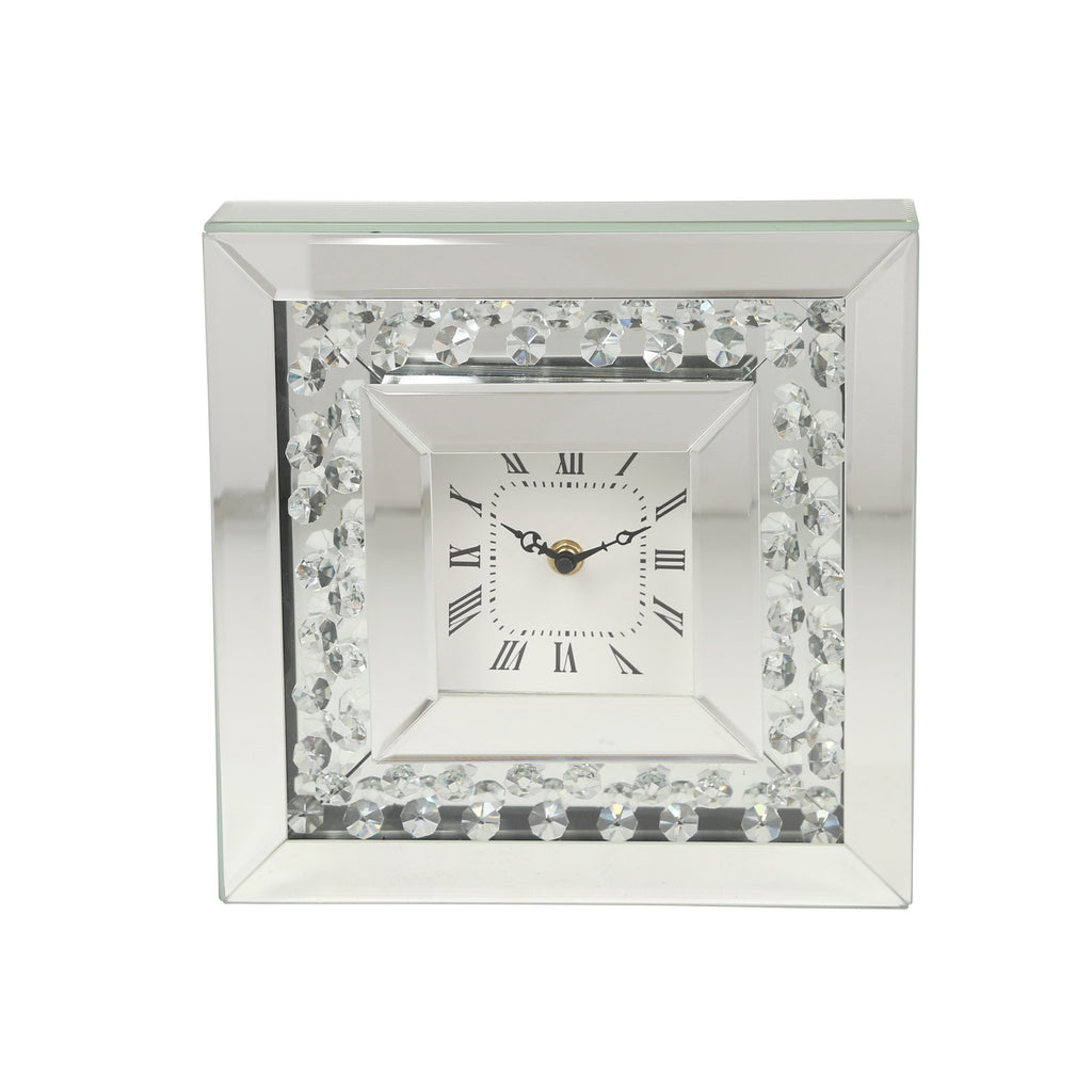 Square Mirrored/Diamond Clock 10"