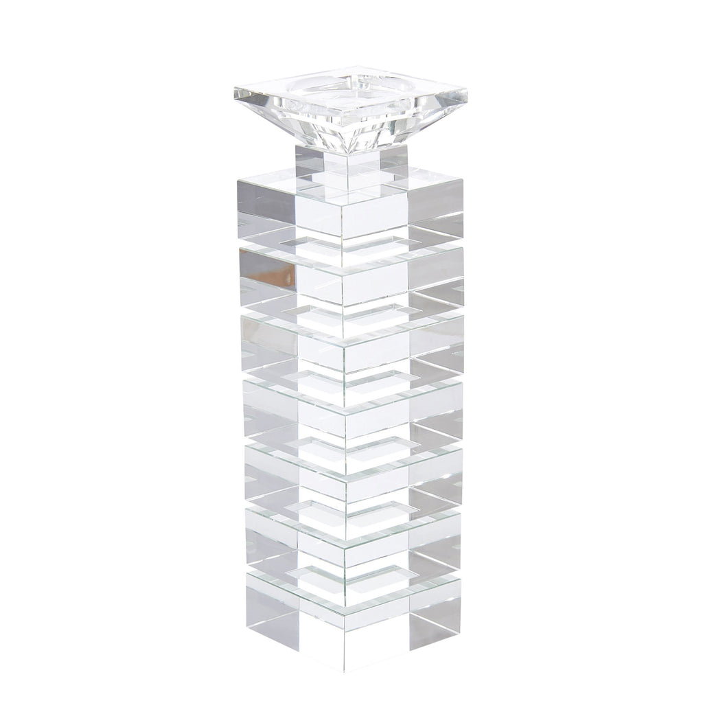Crystal Striped Candlestick Holder 14.5"