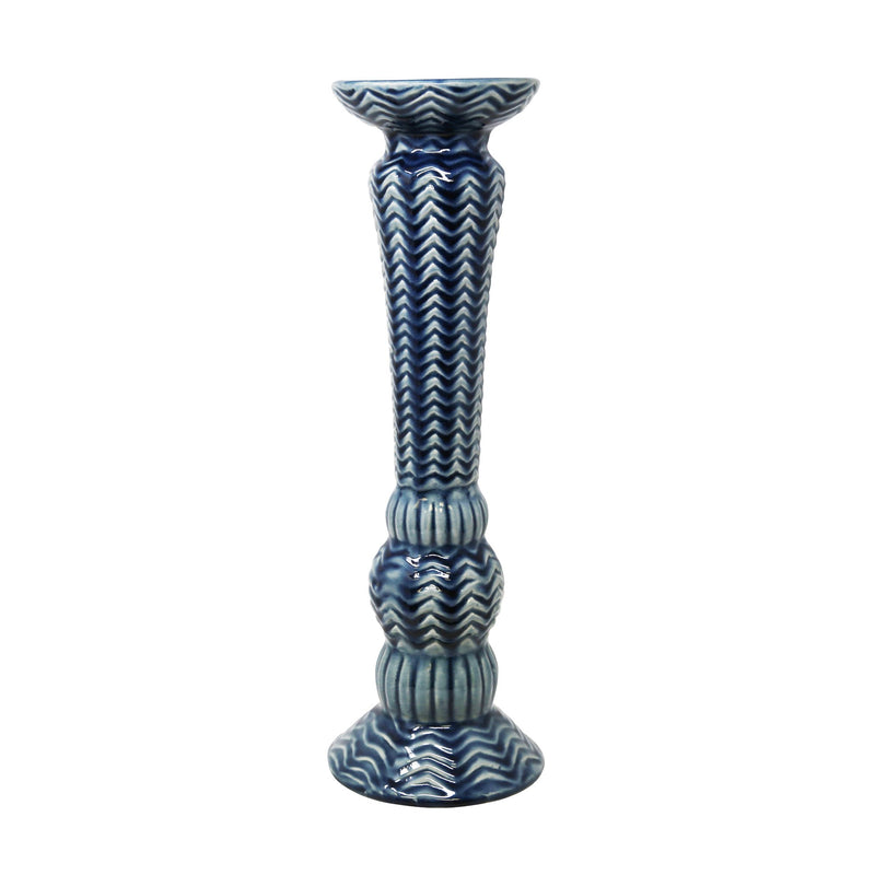 Blue Glazed Candle Holder 17.75"