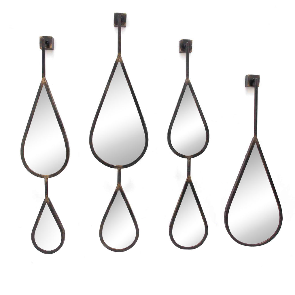 S/4 Gunmetal Teardrop Mirrors