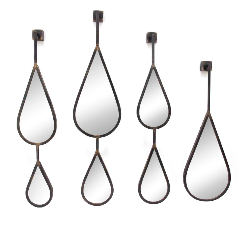 S/4 Gunmetal Teardrop Mirrors