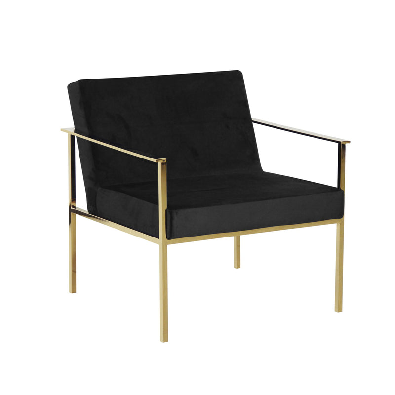 Black/Gold Velveteen Arm Chair