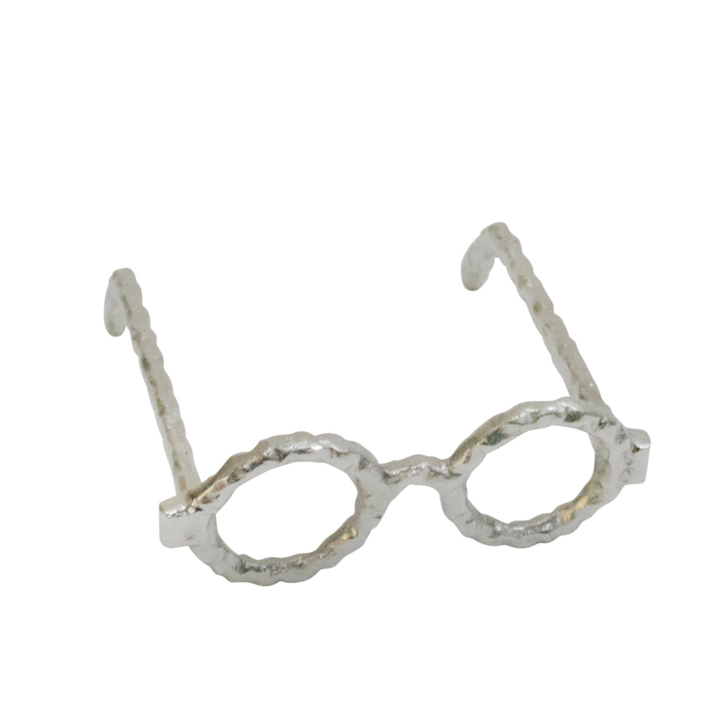 Aluminum Glasses Sculpture, 3"Silver