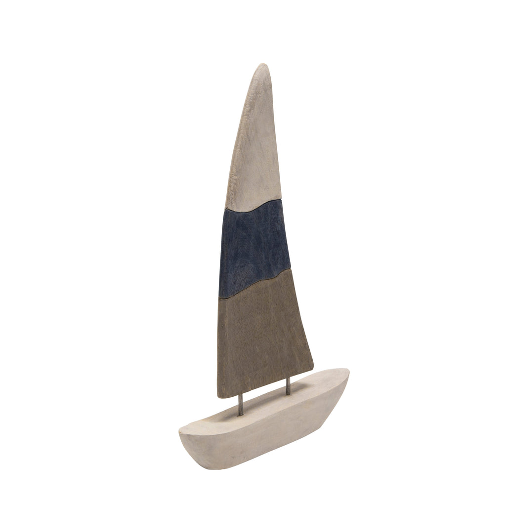 Mango Wood Sailboat 19"