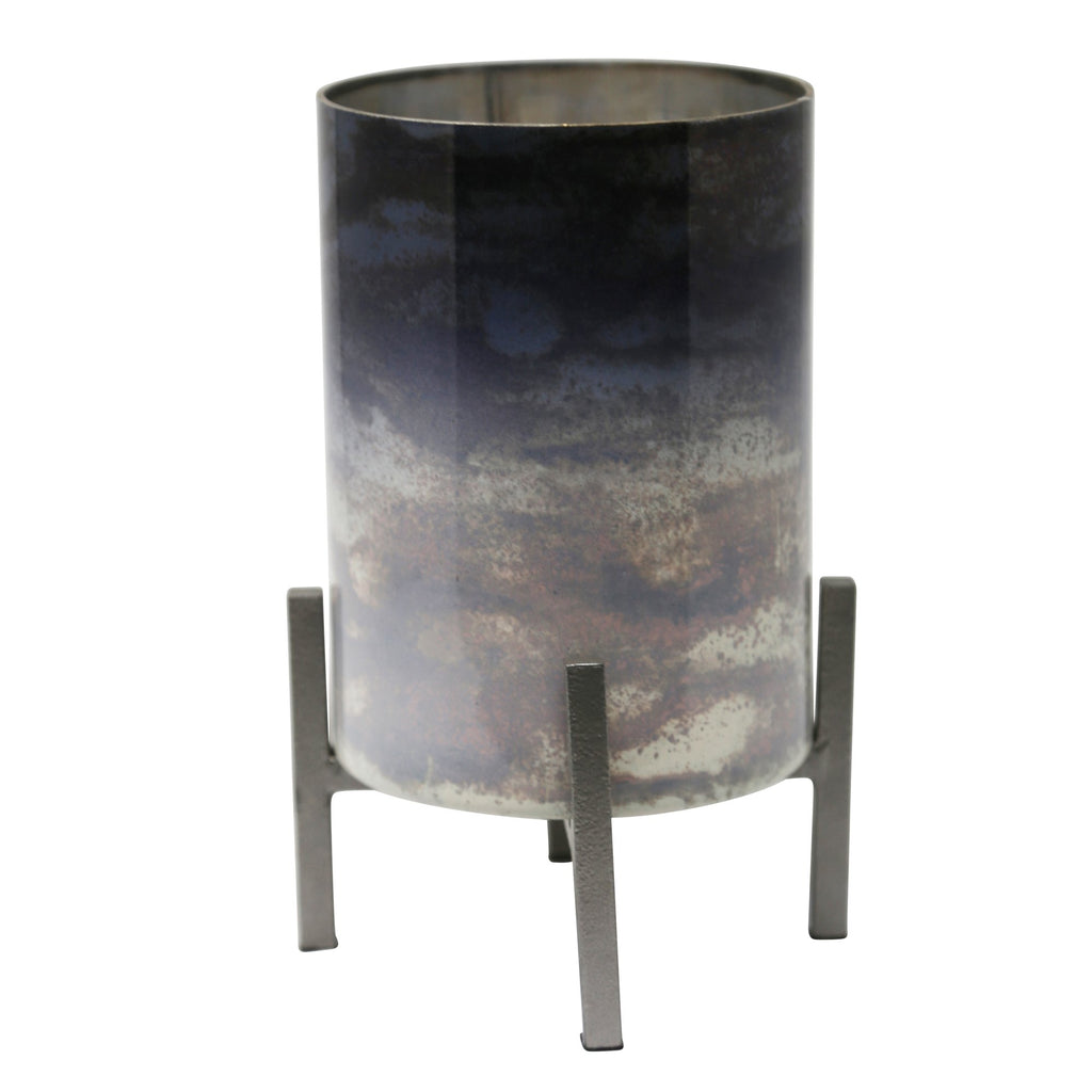 Dark Ombre Glass Planter 9"