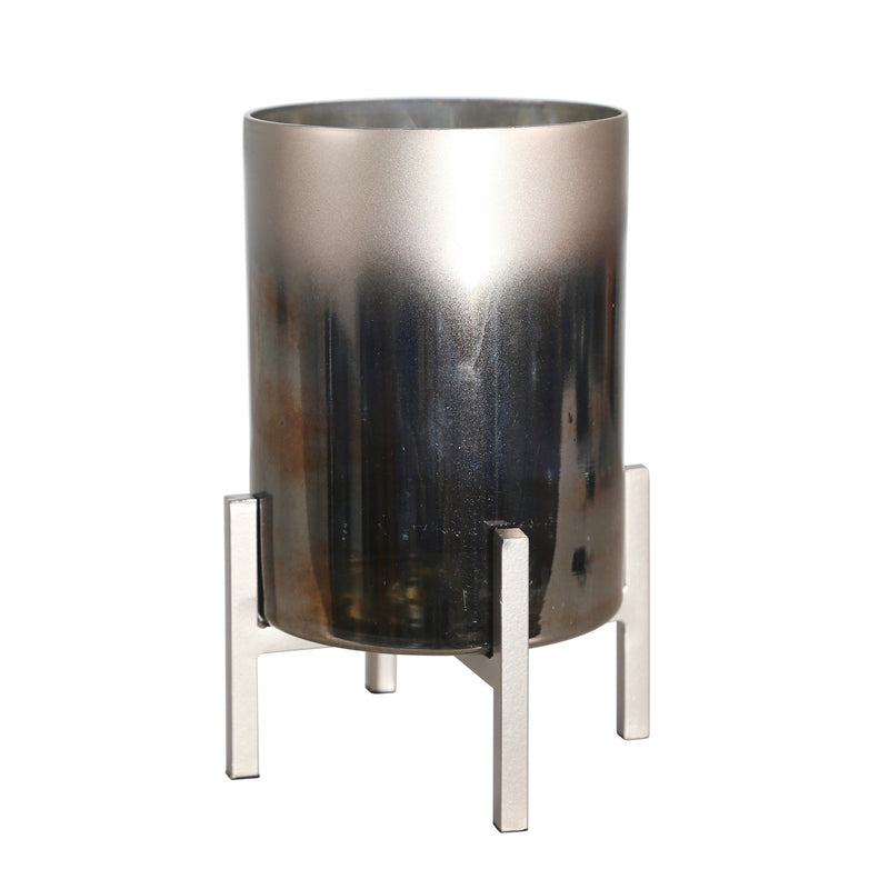 Glass 9" Hurricane On Stand,Starlight Sea