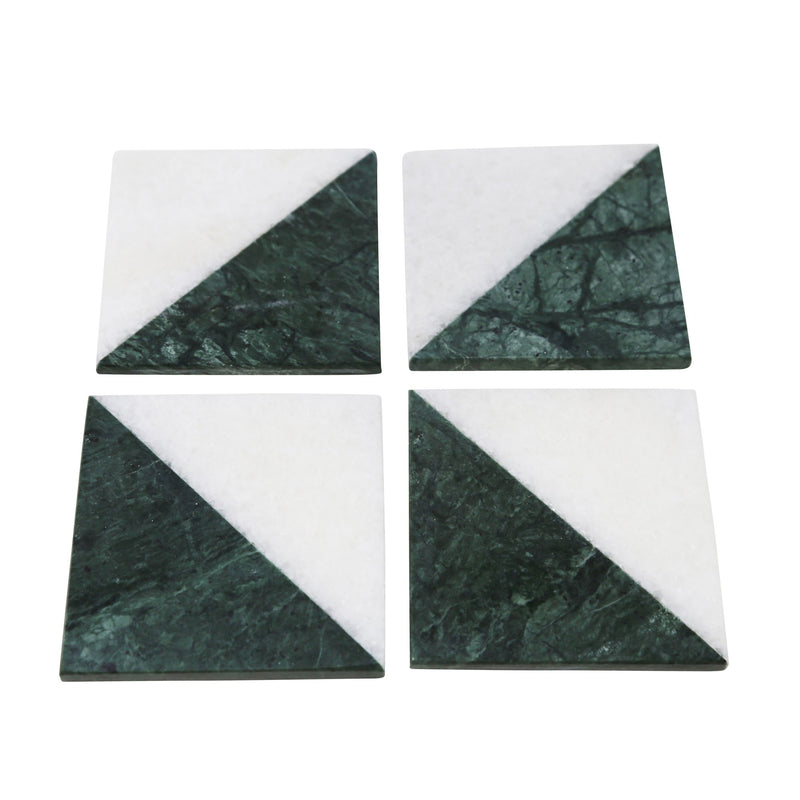 Green/White Marble Coasters