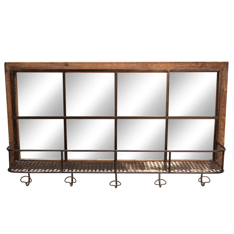 Wood/Metal Shelf W/ Hooks