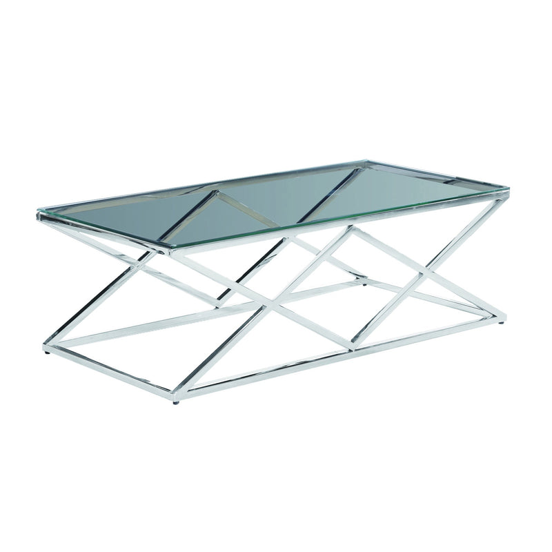 Silver/Glass Diamond Cocktail Table, Kd