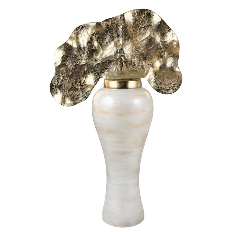 Glass Bottle W/ Aluminum Top31", Opal/Champagne