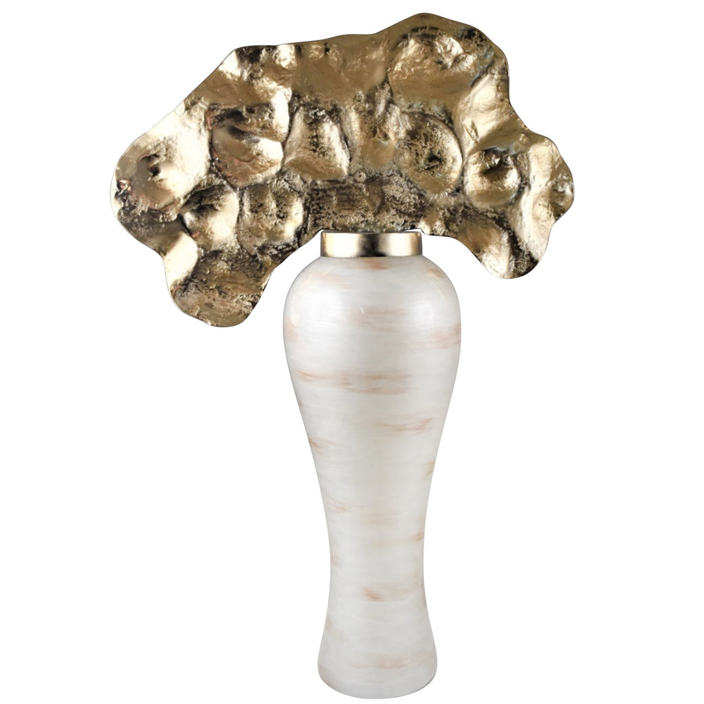 Glass Bottle W/ Aluminum Top46.5", Opal/Champagne Kd