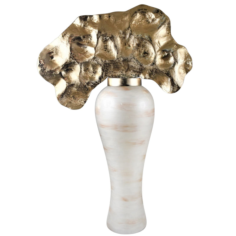 Glass Bottle W/ Aluminum Top46.5", Opal/Champagne Kd