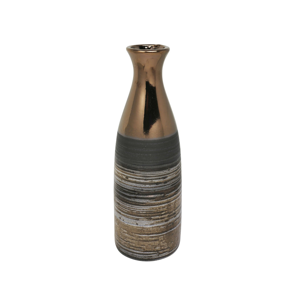Ceramic 14.5" Vase, Bronze Muli